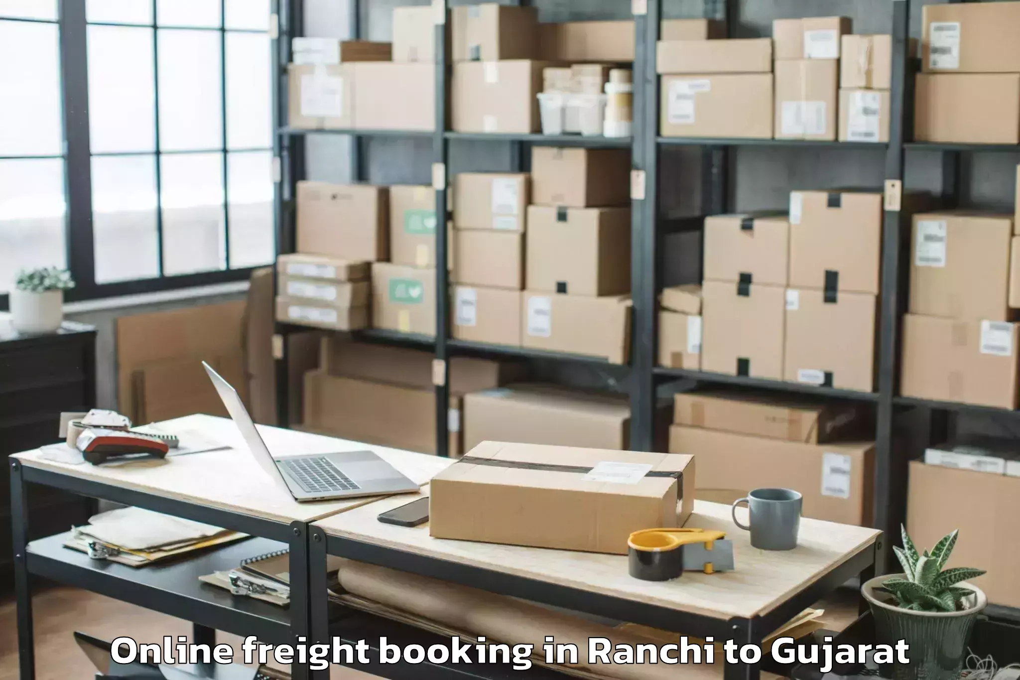 Affordable Ranchi to Mahudha Online Freight Booking